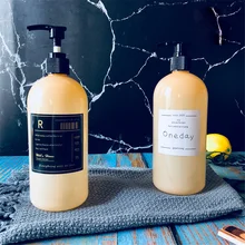 Шикарный дозатор для шампуня и мыла, бутылка Ins, скандинавский пластик, желтый, для путешествий, портативный жидкий пресс, бутылка для хранения для дома и ванны, 500 мл