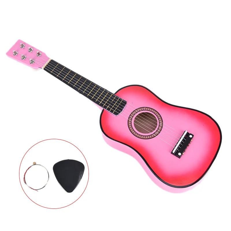 

6 Strings Colorful Acoustic Safe simple Ukulele Guitar Musica Instrument For Kids And Music Beginner Pink