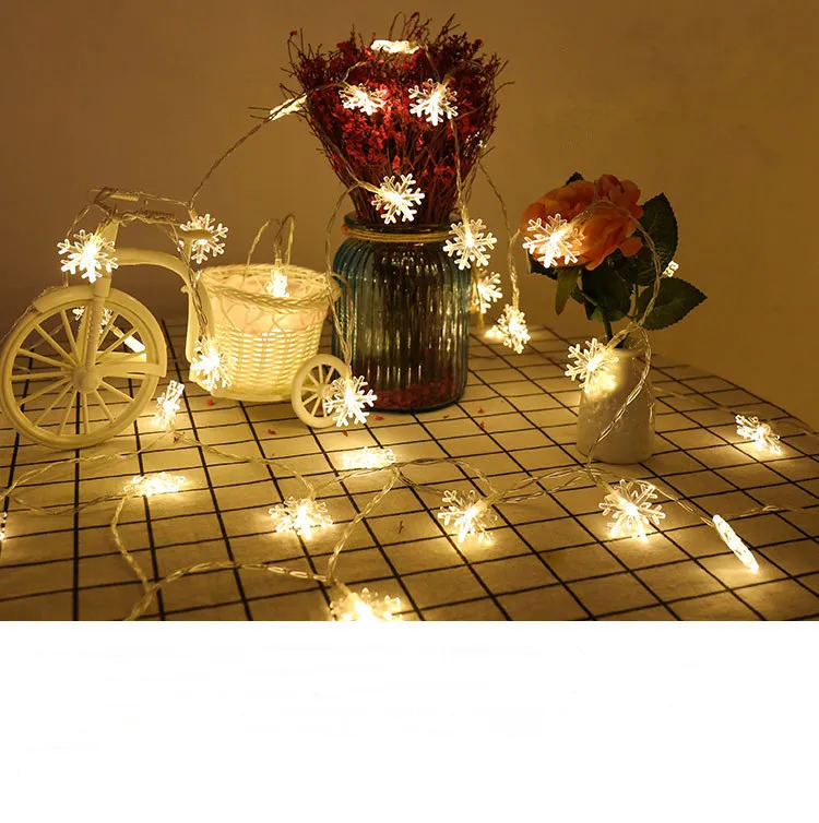 Рождественские елочные украшения для домашнего освещения, светодиодные гирлянды в виде снежинок, гирлянды для новогоднего праздника, свадебной вечеринки, декоративное освещение