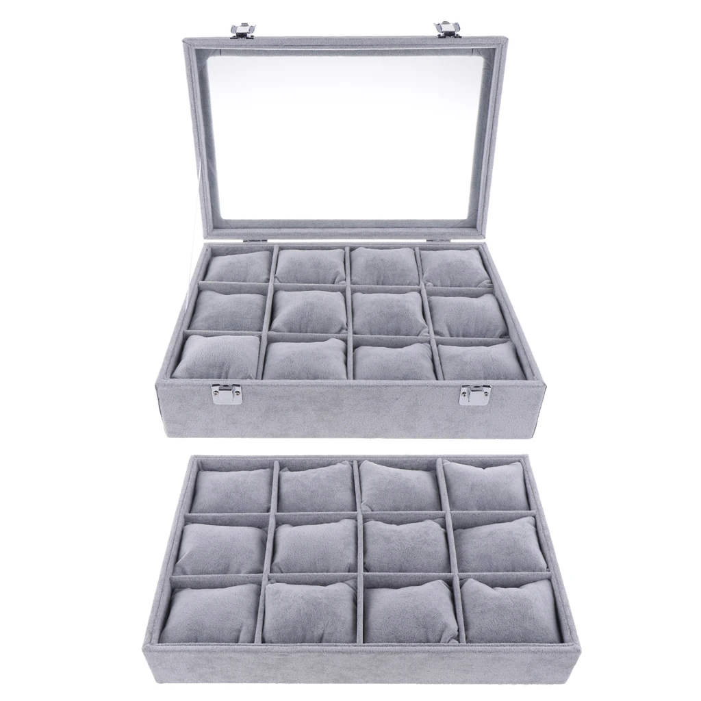 Soft Pillow Cushion 12 Slots Box for Jewelry Bracelet Bangle Watch Showcase Soft Pillow Cushion 12 Slots Box for Jewelry Bracelet Bangle Watch Showcase