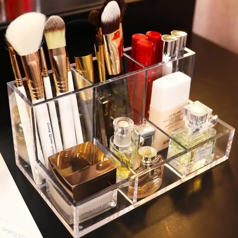 

Transparent Acrylic Makeup Storage Box Brushes Nail Polish Eyebrow Pencil Lip Gloss Beauty Makeup Brush Stationery Storage