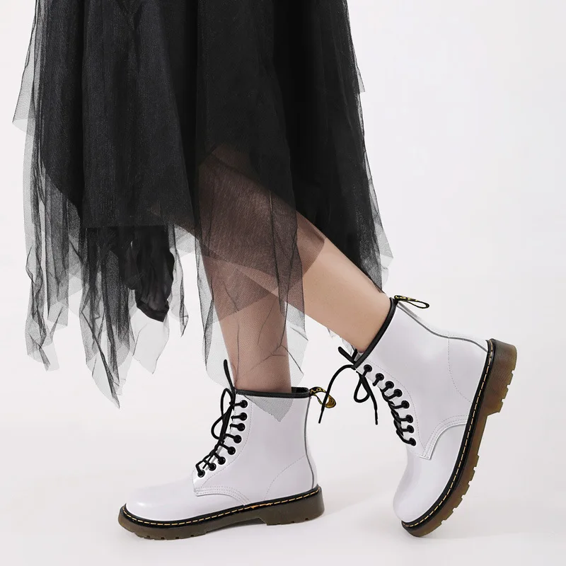 Cena 2019 kobiet prawdziwej skóry buty na zimę buty buty damskie casual wiosenna krowa prawdziwej skóry Botas Mujer damskie buty do kostki