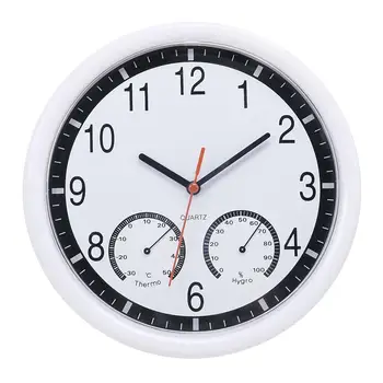 

Hot Sale 10inch Thermometer Humidity Meter Display Modern Silent Home Kitchen Wall Clock