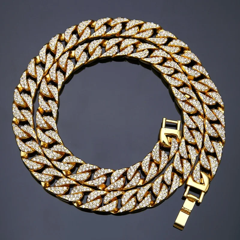 

European And American Hot Necklaces Are Full Of Cuban Chains, Chaoren Hip Hop Accessories, Hiphop Men's Necklaces, Cross-border