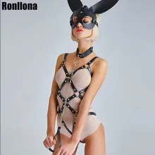 Ronllona кожа жгут подвязки Связывание костюм талии панк ремень средства ухода за кожей клетка сексуальное регулируемое грудь белье эротическая пара ночь