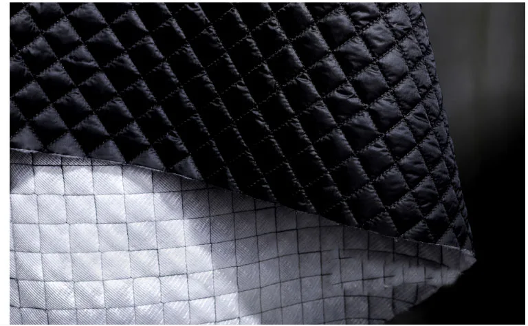 Черная клетчатая стеганая ромбовидная текстура, Плотная хлопковая  дизайнерская ткань для одежды | AliExpress