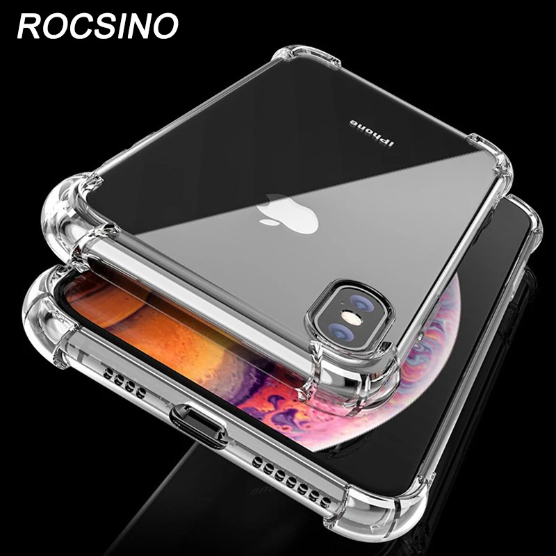 Ударопрочный Мягкий Прозрачный чехол на айфон 11 Pro X XR XS MAX 5 SE 6 iPhone 7 8 Plus