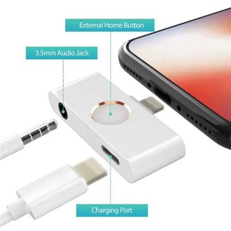 Горячая Распродажа 3c для iPhone X XR XS 8 Ipad iOS 12 11 10 кнопка домой аудио адаптер конвертер
