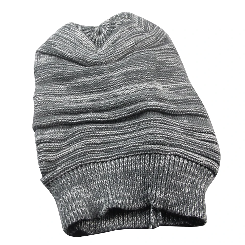 Dark Gray Зимний мешок шапка хип хоп теплая вязаная зимняя шапка модная кепка вязаная шапка подарок мягкая женская мужская повседневная - Цвет: Dark Gray