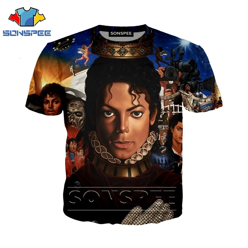 Футболка с 3d принтом в стиле аниме, футболка с Майклом Джексоном для ...