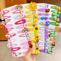 Lot de 12 pinces à cheveux pour filles, nouvelles, mignonnes, colorées, à motif de fleurs de dessin animé, pour enfants, adorables barrettes, accessoires de mode pour cheveux 5