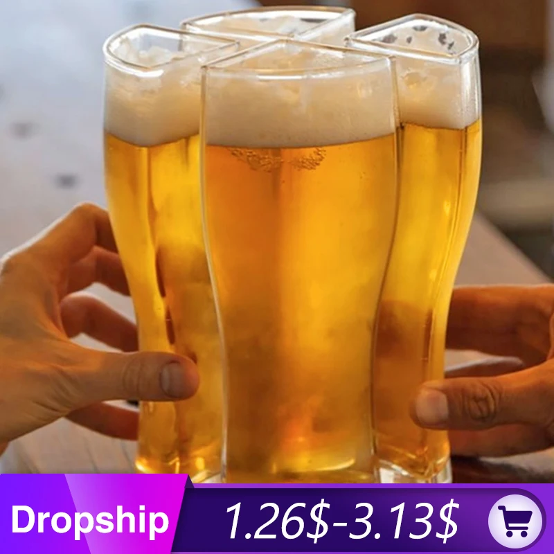 

Hot Super Schooner Beer Glasses Mug Cup Separable 4 part Large Capacity Thick Beer Mug Glass Cup Transparent for Club Bar Party
