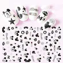 Наклейки для ногтей, 3D слайдер для ногтей, дизайн Микки Мауса, звезда, украшение, маникюр, советы, фольга, самоклеющиеся обертывания, лак для ногтей