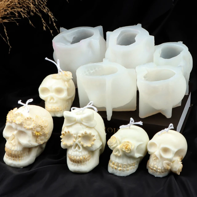 Silicone Mold Candle Skull  Candles Silicone Mold 3d Skull - Silicone Mold  Epoxy - Aliexpress