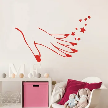 Billige Nagel Schönheit Salon Wand Aufkleber Elegante Hand Nagel Kunst Wand Aufkleber Polnischen Maniküre Pediküre Studio Wand Fenster Aufkleber Vinyl Wandmalereien
