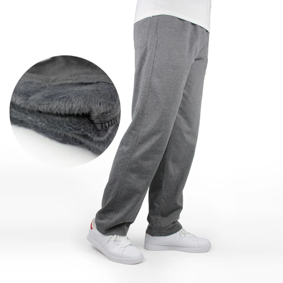 7XL мужские зимние спортивные штаны, теплые флисовые плотные штаны, свободные штаны с эластичной резинкой на талии, хлопковые повседневные мужские штаны размера плюс 5XL 6XL