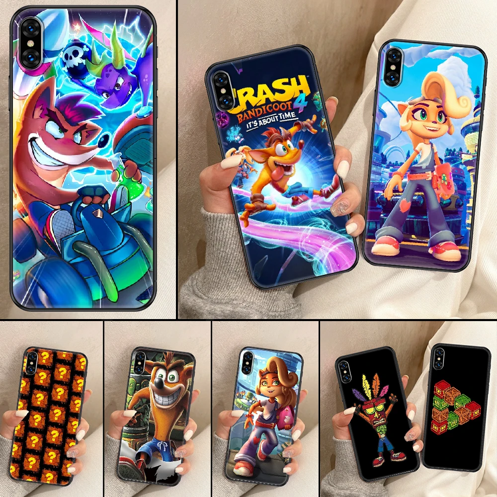 Game Crash Bandicoot Phone Case For iphone 5 5S SE 2 6 6S 7 8 11 12 Mini  Plus X XS XR Pro Max black pretty Etui tpu bumper art|Phone Case & Covers|  - AliExpress