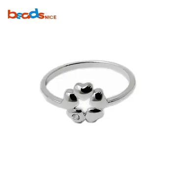 

Beadsnice ID28252 hot sale new design silver 925 heart clover ring stacking silver midi rings