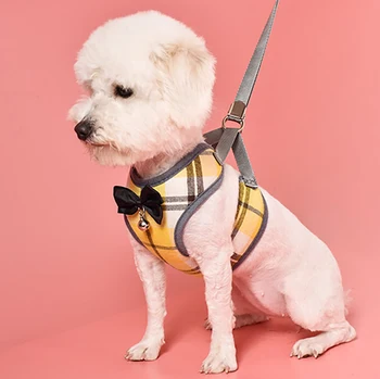 

Small Dog Harness and Leash Set Pet Cat Vest Harness With Bowknot Mesh Padded For Small Puppy Dogs Chihuahua Yorkies Pug