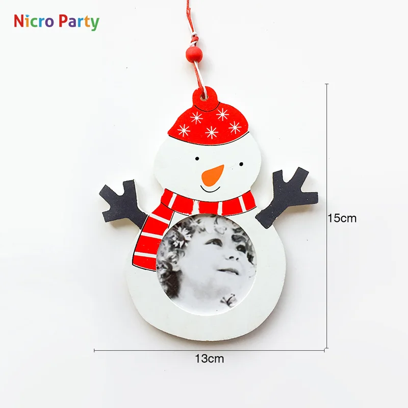 Nicro Деревянная Рождественская маленькая фоторамка дерево подвески уникальный дизайн год ребенок день рождения украшения DIY вечерние# Chr65