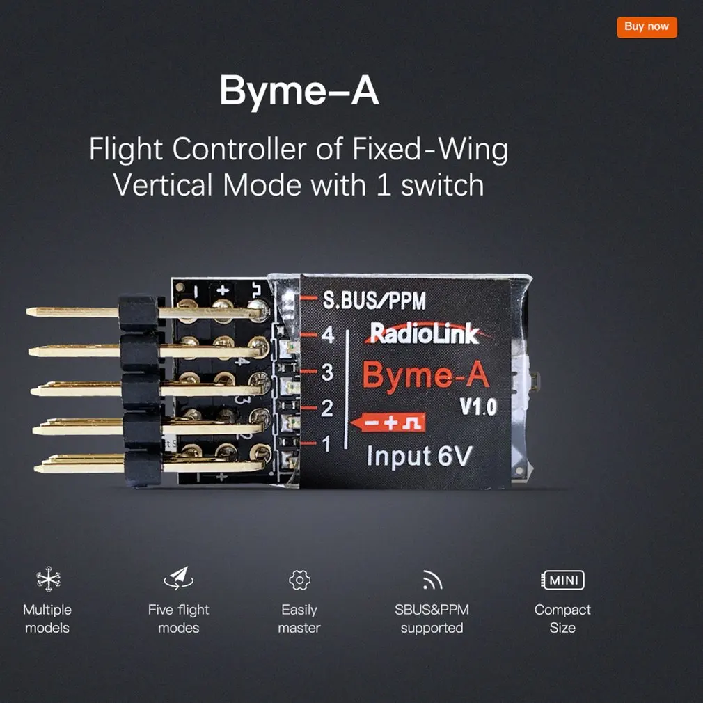 

Radiolink Byme-A Fixed Wing Flight Controller Gyroscope Self-stabilization Balance for 3D Fixed Wing 4CH Trainer