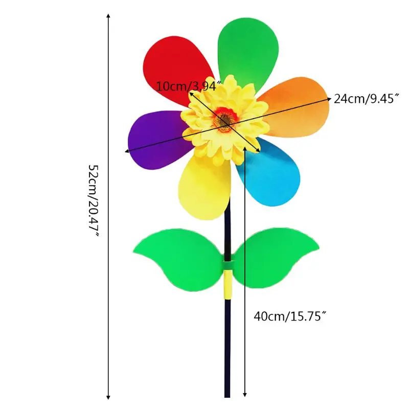 900C Colorful Sunflower Windmill Wind Spinner Pinwheel Garden Yard Decor Kids DIY Toy
