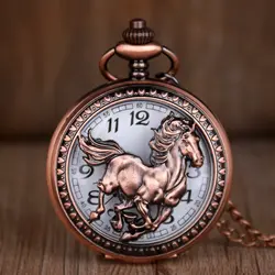 Винтажные кварцевые карманные часы в форме лошади, аналоговые карманные часы с белым циферблатом для мужчин и женщин, часы унисекс
