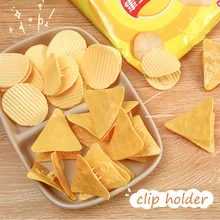 

6PCS/SET Potato Chips Holder kawaii Memo Clip Spring Clip Folder Snack Sealing Clip Receipts Binder School Business Supplies