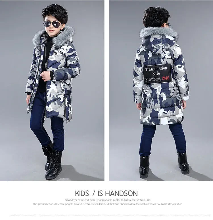 Winter Clothes Boy Cotton Jacket Warm Jacket Children Camouflage Cotton Coat Fashion Children Winter Jacket