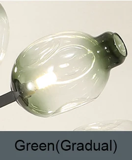 Новая современная Подвесная лампа для столовой, спальни, кухни, световая люстра с углом регулировки для ветки, дизайн стеклянной лампы - Цвет корпуса: Green (gradual)