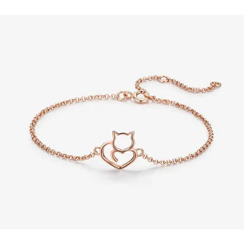 

Cute Cat Bracelet Plated Rose Gold Sterling metal S925 Bracelet Women's Jewelry