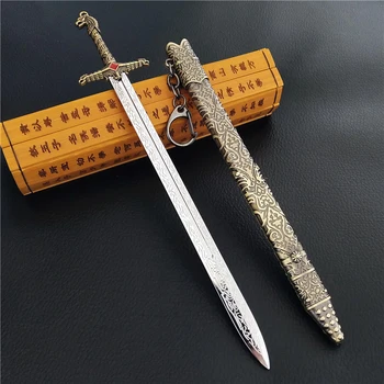 

22CM game of thrones Jon Snow Arya Oathkeeper Metal Model Collection Toy For Children Gifts Figure Toys Keychain pendant