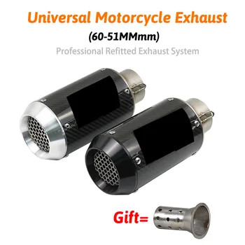 

universal Motorcycle exhaust pipe and carbon fiber CNC for exhaust z800 zx10r r6 r3 r25 Muffler Racing Exhaust With Sticker