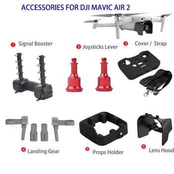 

Landing Gear Lens Hood Props Holder Joysticks Lever Protective Cover with Controller Strap For DJI Mavic Air 2 Drone Accessories