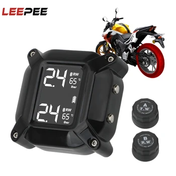 

Wireless Motorcycle TPMS Moto Tire Pressure Tyre Temperature Monitoring Alarm System LCD Display Magnetic USB Quick Charge