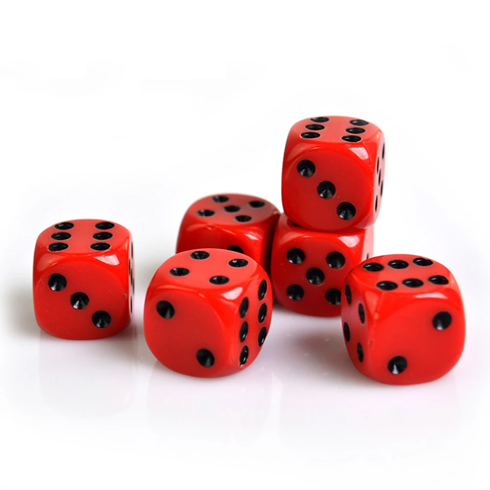 Red/Black Dice Set 16mm Acrylic Dices 6 Sides Drinking Dice Gambling Funny Bar Pub Board Games with Velvet Bag Gifts