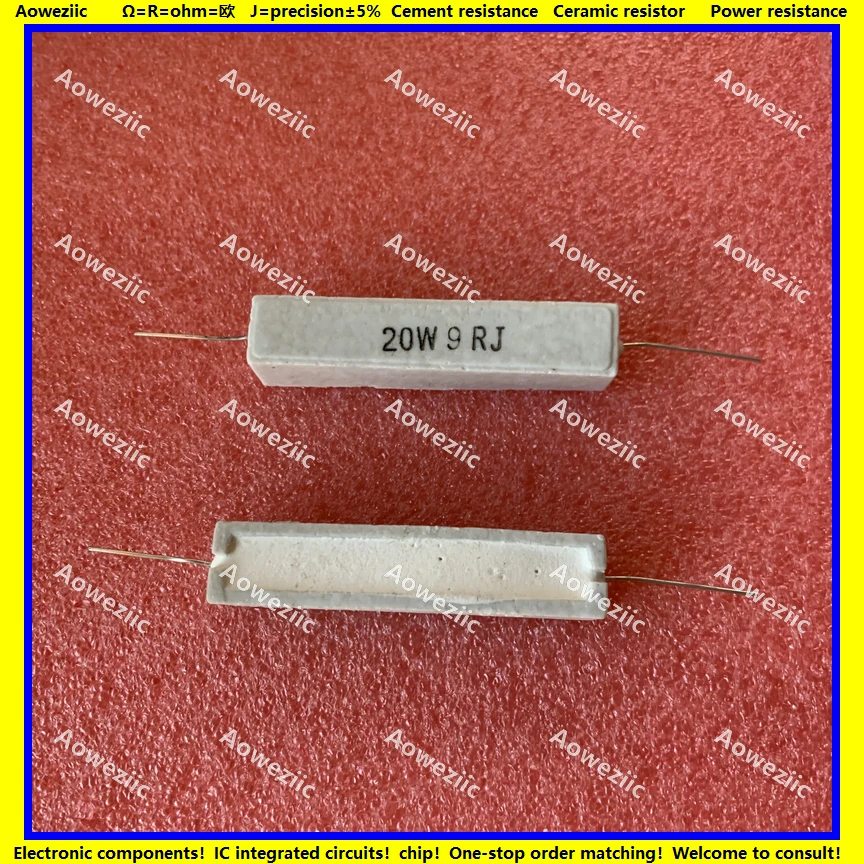 Горизонтальный цементный резистор RX27 20 Вт 9 Ом 9R 9RJ 20W9RJ 9ohm 20W9R керамическое