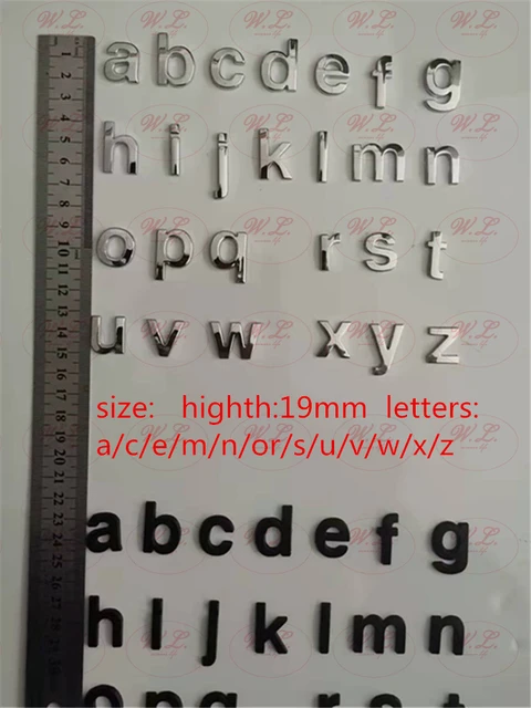 25mm 3d Metal Letters Badge Emblem Alphabet Number Car Sticker With  Adhesive Sticker - Car Stickers - AliExpress