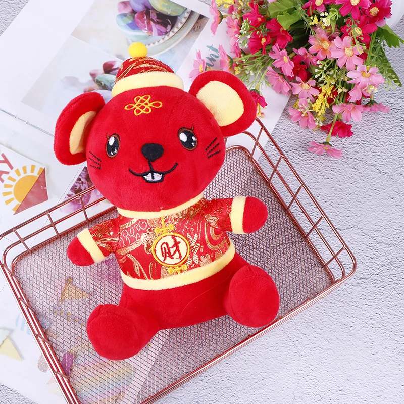 

2020 Rat Year China Dress Mascot Rat Plush Mouse in Tang suit Soft Toys Chinese New Year Party Decoration Gift