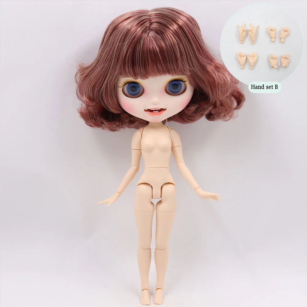 Ледяной обнаженный Blyth кукла No. BL12532/3227 бордовая смесь светлые волосы резные губы открытый рот матовые индивидуальные лица соединение тела 1/6 bjd - Цвет: like the picture