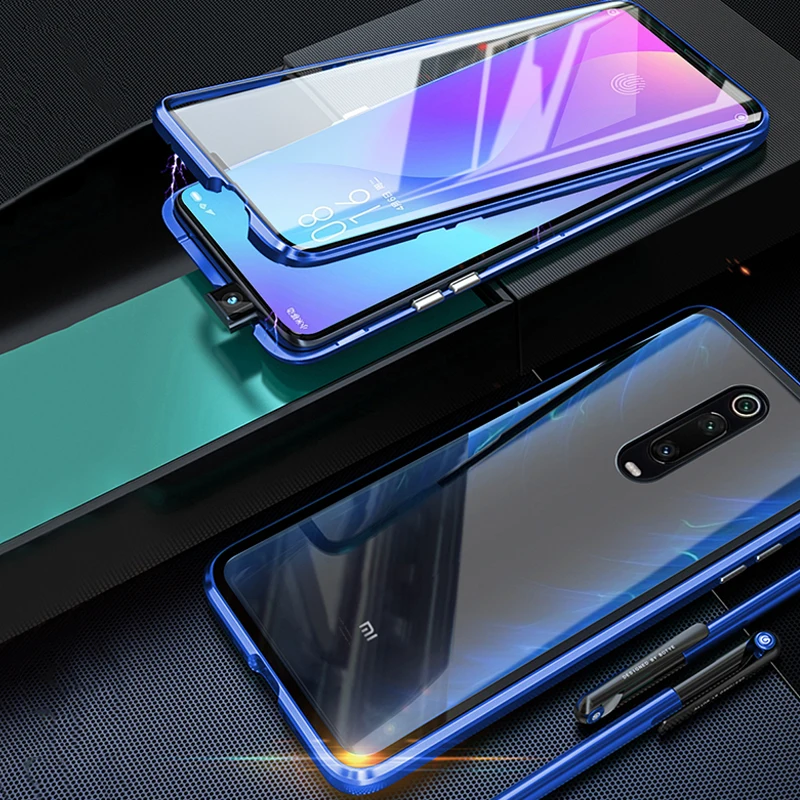 Жесткий Чехол для Xiaomi Mi 9 T Pro, металлический магнитный чехол 360, полностью двойной чехол из закаленного стекла, Жесткий Чехол для Xiaomi Mi 9 T 9 T, чехол