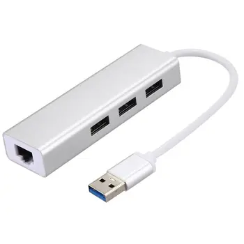 

USB 3.0 Gigabit Ethernet Adapter With 3 Port Hub to RJ45 Lan Network Port Card For Windows XP 7 8/Mac OS XXM8