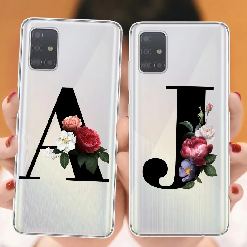 Силиконовый чехол с буквами алфавита для Samsung Galaxy S20 Ultra S10 E Plus прозрачный мягкий