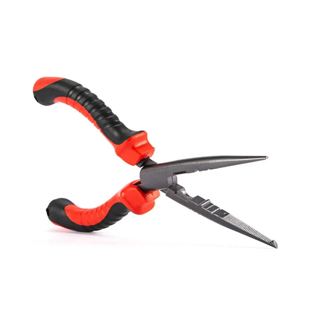 Stainless Steel Fishing Pliers Multi-Functional 7&quot Hook Cutting Clamping Rubber Handle Accessories | Спорт и развлечения