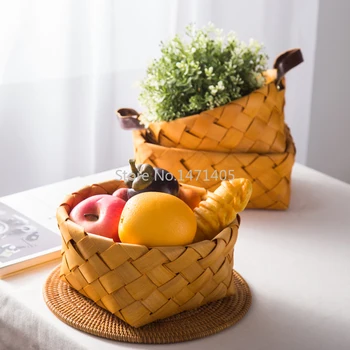 

Hand-woven Basket Home Storage Basket Vegetable Basket Picnic Egg Basket Bread Basket Fruit Wood Basket