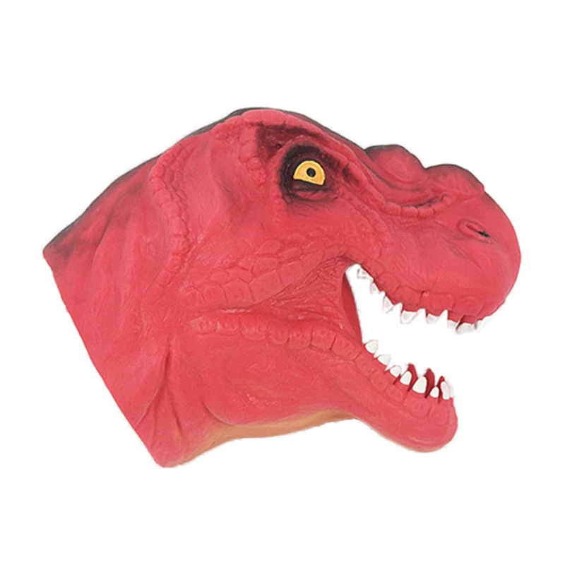 

Dinosaur Head Figure Puppet Gloves Toys Soft TPR Dinosaur Hand Puppet Gloves Children Realistic Animal Head Model Gloves Toys