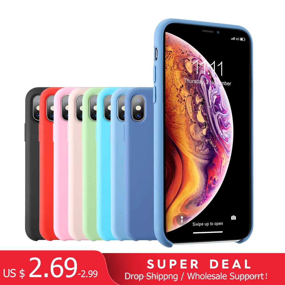 

KISSCASE Original Official Logo Silicone Case For iPhone 11 XR X XS MAX Apple Case For iPhone 7 8 11 6 6S Plus 5S SE Capa Coque