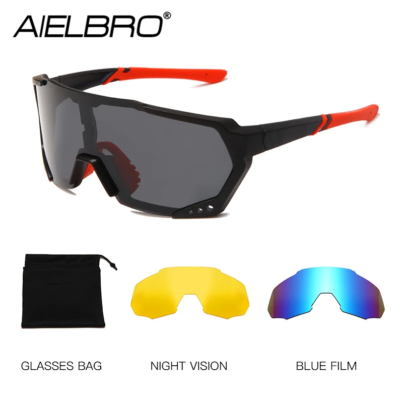 

Men's Sunglasses Bicycle Glasses Sets Cycling Sunglasses Polarized Cycling Eyewear UV400 Sunglasses Women with Two Films