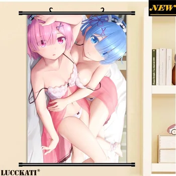 

Re Zero Re:Zero Kara Hajimeru Isekai Seikatsu Rezero Rem ram sexy loli cameltoe cartoon anime wall scroll canvas painting poster