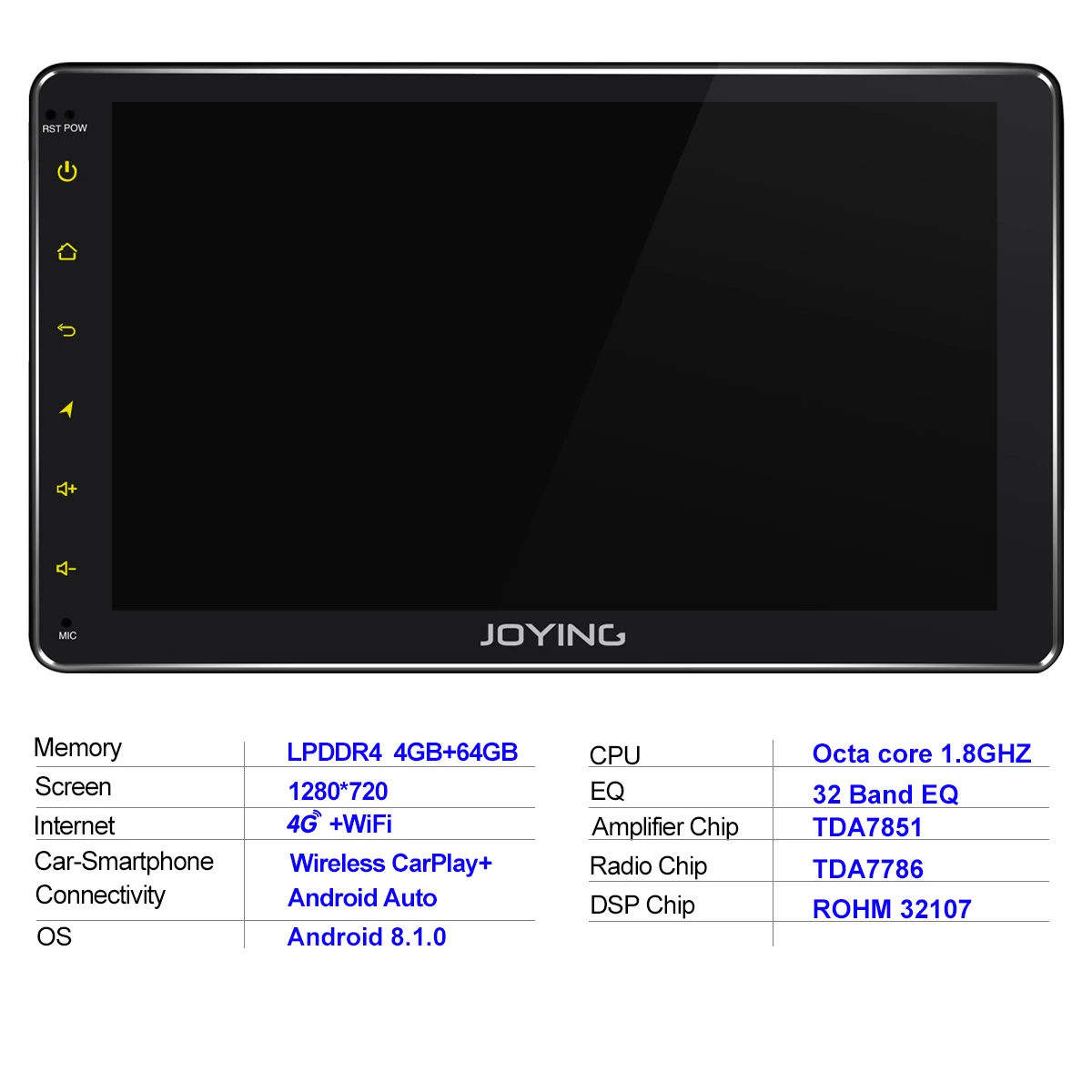 1280*720 2Din 8 "Универсальный Android автомобильный стерео радио DSP Carplay GPS SPDIF сабвуфер